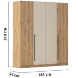 Mömax Omara Za Oblačila Safari, Hrast, Barva Šampanjca, 181cm | Shoptok.si