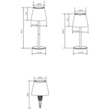 Globo 58488BL-LED VANNIE stona lampa, prigušiva, dodirna, punjiva, za spoljnu upotrebu, 3W/5V IP54 1800mAh, plava | Eponuda.com