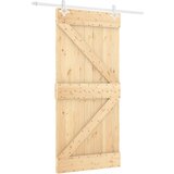 vidaXL Drsna vrata s kompletom vodil 100x210 cm trdna borovina, (20999104) | Shoptok.si