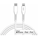 ADDAtech Kabel ADDA USB-305-WH, Fusion Charge+Data, MFI, Type-C na Lightning, 2.4A, Premium TPE, 2m, bijeli