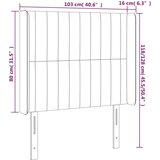  Uzglavlje svjetlosivo 103 x 16 x 118/128 cm od tkanine | shoptok.hr