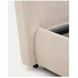 Kave Home Bež oblazinjena zakonska postelja iz šenilje s prostorom za shranjevanje z letvenim dnom 180x200 cm Dafra – | Shoptok.si