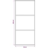 Klizna vrata 90 x 205 cm Kaljeno Staklo i Aluminij - 90 x 205 cm 2 horizontalne šipke (tamno prozirno staklo) | shoptok.hr