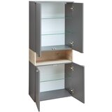 Pelipal Siva/v naravni barvi visoka/stenska kopalniška omarica v borovem dekorju 142x60 cm Quickset 394 – | Shoptok.si
