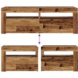 vidaXL Nočna omarica 2 kosa z LED lučkami stari les 60x35x40 cm | Shoptok.si