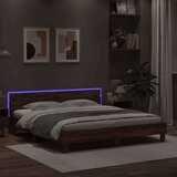  Okvir za krevet s uzglavljem i LED boja smeđeg hrasta 160x200cm | shoptok.hr