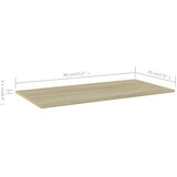 Police za knjige 4 kom boja hrasta sonome 80x20x1,5 cm iverica | shoptok.hr