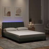 vidaXL okvir kreveta s LED svjetlima svjetlosivi 140x200 cm baršunasti | shoptok.hr