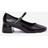 Boto Lacquered Pumps With Strap And Buckle Black Savilae | Shoptok.si