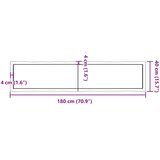 Stolna ploča tamnosmeđa 180 x 40 x (2-4) cm obrađena hrastovina | shoptok.hr
