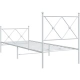  Metalni okvir kreveta uzglavlje i podnožje bijeli 75x190 cm | shoptok.hr