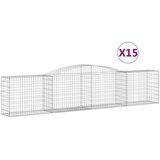  Lučne gabionske košare 15 kom 400x50x80/100cm pocinčano željezo | shoptok.hr