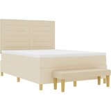  Krevet s podnicom s madracem i klupom Krem 140x200 cm Tkanina | shoptok.hr