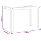  Blagovaonski stol PANAMA sivi 112x60x75 cm od masivne borovine | shoptok.hr