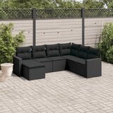  7-dijelni set vrtnih sofa od poliratana s jastucima crni | shoptok.hr