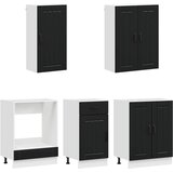  Kuhinjska jedinica LUCCA 5 pcs Crna Konstruirano drvo | shoptok.hr