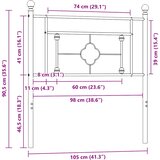  Metalno zamjensko uzglavlje bijelo 100 cm | shoptok.hr