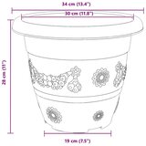  Okrogli cvetlični lonec 6 pcs Črna Ø 34 x 28 cm Plastika, (5000207302) | Shoptok.si