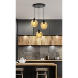 Candellux luster/visilica-aspa viseća lampa crna 3X40W E27 smedja abažur