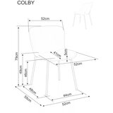  Stolica Colby - Tkanina - siva | shoptok.hr