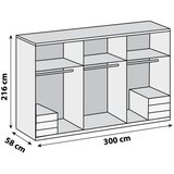 MID.YOU omara s klasičnimi vrati, barve hrasta | Shoptok.si