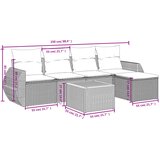  6-dijelni set vrtnih sofa od poliratana s jastucima sivi | shoptok.hr