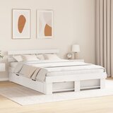 vidaXL Krevetna konstrukcija Bijelo 140 x 200 cm Borova drva | shoptok.hr
