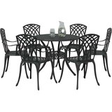  Vrtni set za objed 7 pcs Crna Aluminij | shoptok.hr