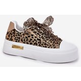 Boto Womens Sneakers On Massive Platform With Decorative Lacing Leopard Brown Zidora | Shoptok.si
