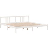 vidaXL Knjižna postelja brez vzmetnice bela 200x200 cm trdna borovina | Shoptok.si