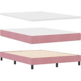  Box Spring postelja z vzmetnico in LED svetlobo roza 140x200 cm žamet, (22050137) | Shoptok.si