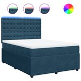  box spring s madracem plavi 160 x 200 cm baršunasti | shoptok.hr