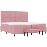  Krevet s opruga kutije s madracem Ružičasta 200 x 200 cm Baršun | shoptok.hr