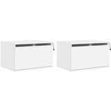  The Living Store Stenska nočna omarica z LED lučkami 2 kosa bela - Stenska Nočna Omarica, (21442885) | Shoptok.si