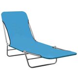 vidaXL Zložljivi ležalniki 2 kosa jeklo in blago modri, (20592353) | Shoptok.si