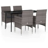  5-dijelni vrtni blagovaonski set s jastucima sivo-crni | shoptok.hr