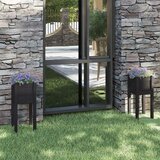 vidaXL vrtne sadilice 2 kom crne 31 x 31 x 70 cm od masivne borovine Cijene