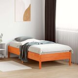 vidaXL Posteljni okvir voščeno rjav 75x190 cm trdna borovina | Shoptok.si