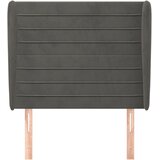  Uzglavlje s ušima tamnosivo 103x23x118/128 cm baršunasto | Eponuda.com