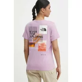 The North Face Športna kratka majica Foundation vijolična barva, NF0A882VPO21