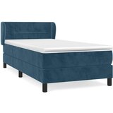Box spring krevet s madracem tamnoplavi 90x190 cm baršunasti | shoptok.hr