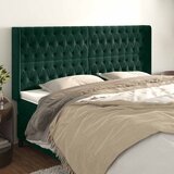  Uzglavlje s ušima tamnozeleno 203x16x118/128 cm baršunasto | shoptok.hr