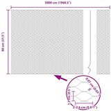 vidaXL Stupovi za ograde 11 kom U-kanal Sivi 80 cm Čelik, Šesterokutna ograda Siva 0.8x50 m Čelik | shoptok.hr