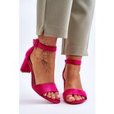 PE1 Women's Sandals On Heel suede Fuchsia Lexi | shoptok.hr
