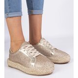 Gemre Golden women's espadrilles decorated with glitter Taredo | ePonuda.com