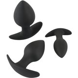 Black Velvets Black Velvet - silikonski analni dildo (3 deli) - črn | Shoptok.si
