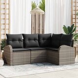  Sjedeća garnitura za vrt 4 kom. Siva poliratan 179 x 124 x 85 cm | Shoptok.si