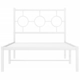  Metalni okvir za krevet s uzglavljem bijeli 90 x 190 cm | shoptok.hr