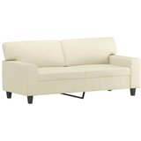 vidaXL kavč dvosed z okrasnimi blazinami krem 140 cm umetno usnje, (20921520) | Shoptok.si