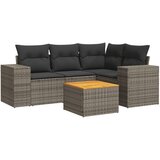  The Living Store Vrtna sedežna garnitura 5-delna z blazinami siv poli ratan - Vrtna Sedežna Garniture, (21463936) | Shoptok.si